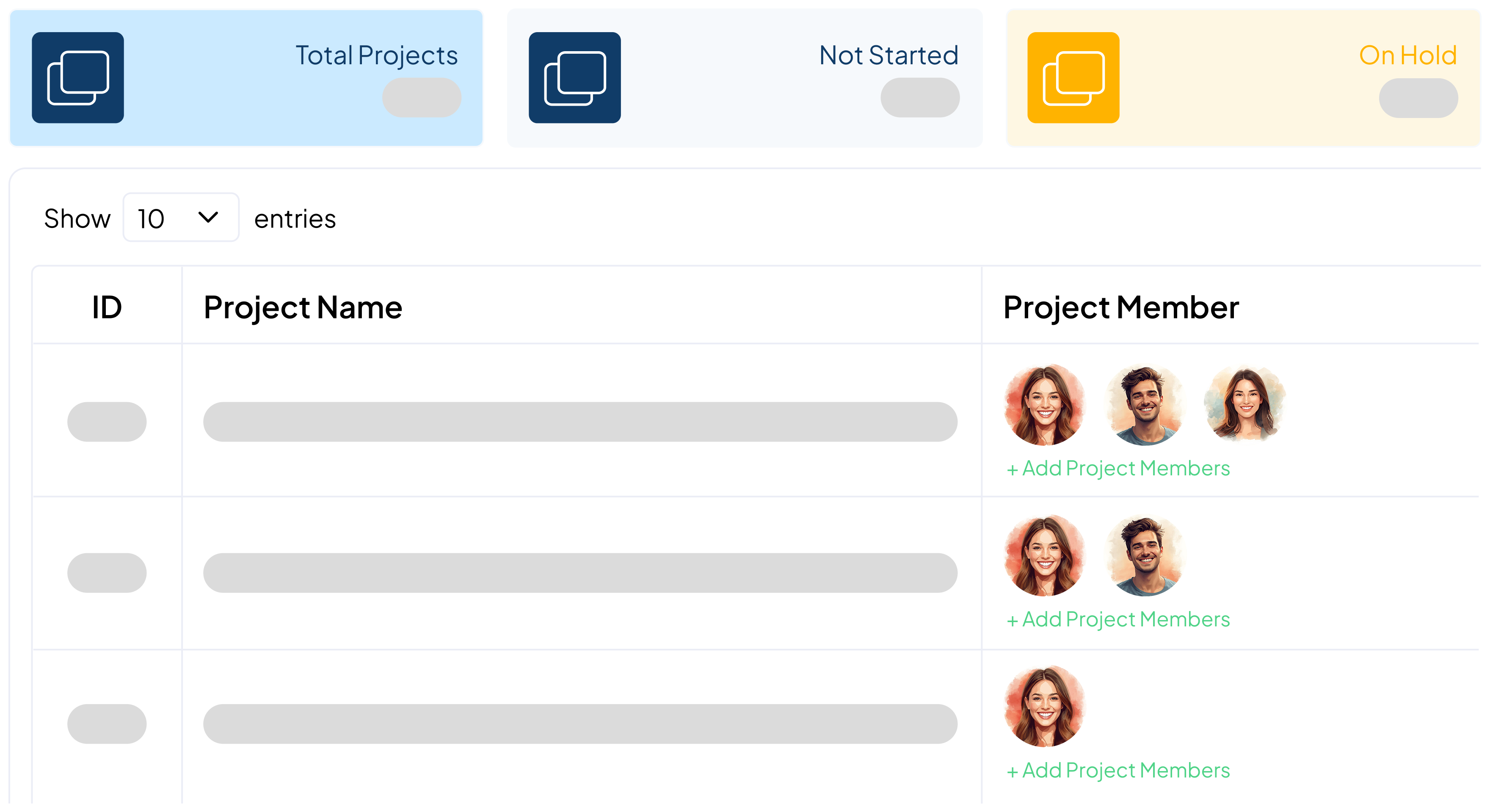 Project Management dashboard